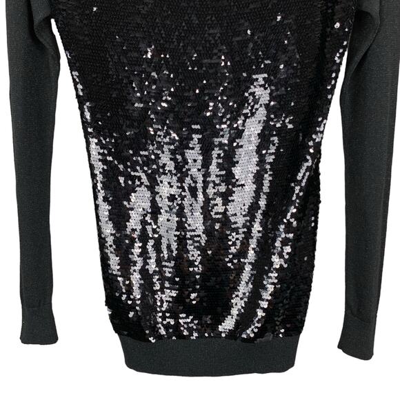 2B Bebe Sequin Sweater Black Long Sleeves Whimsigoth Goth Women's S - Picture 5 of 6